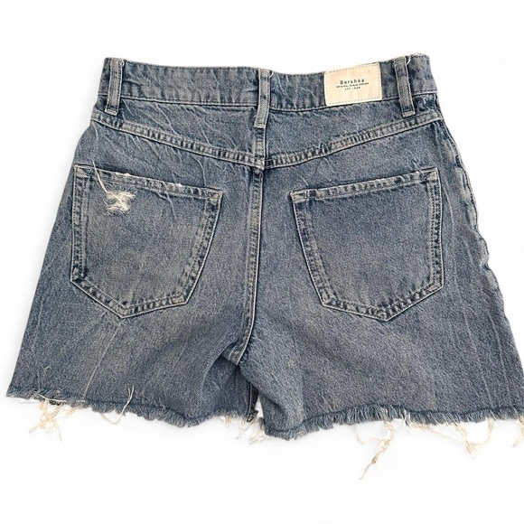 Bershka Light Blue High Waist Jean Shorts 0 - Picture 4 of 6